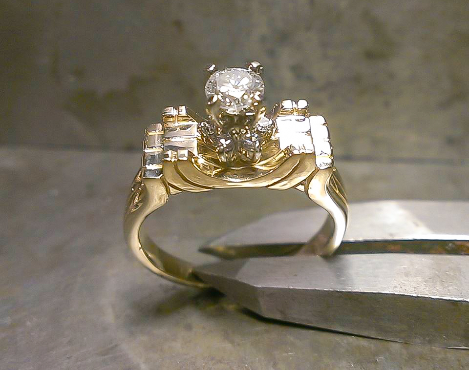 Heirloom Diamond Cluster Engagement Ring, 14K Gold, 2013