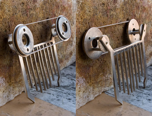 Mechanical Head Piece, Sterling Silver, Steel & Rubber, 2006