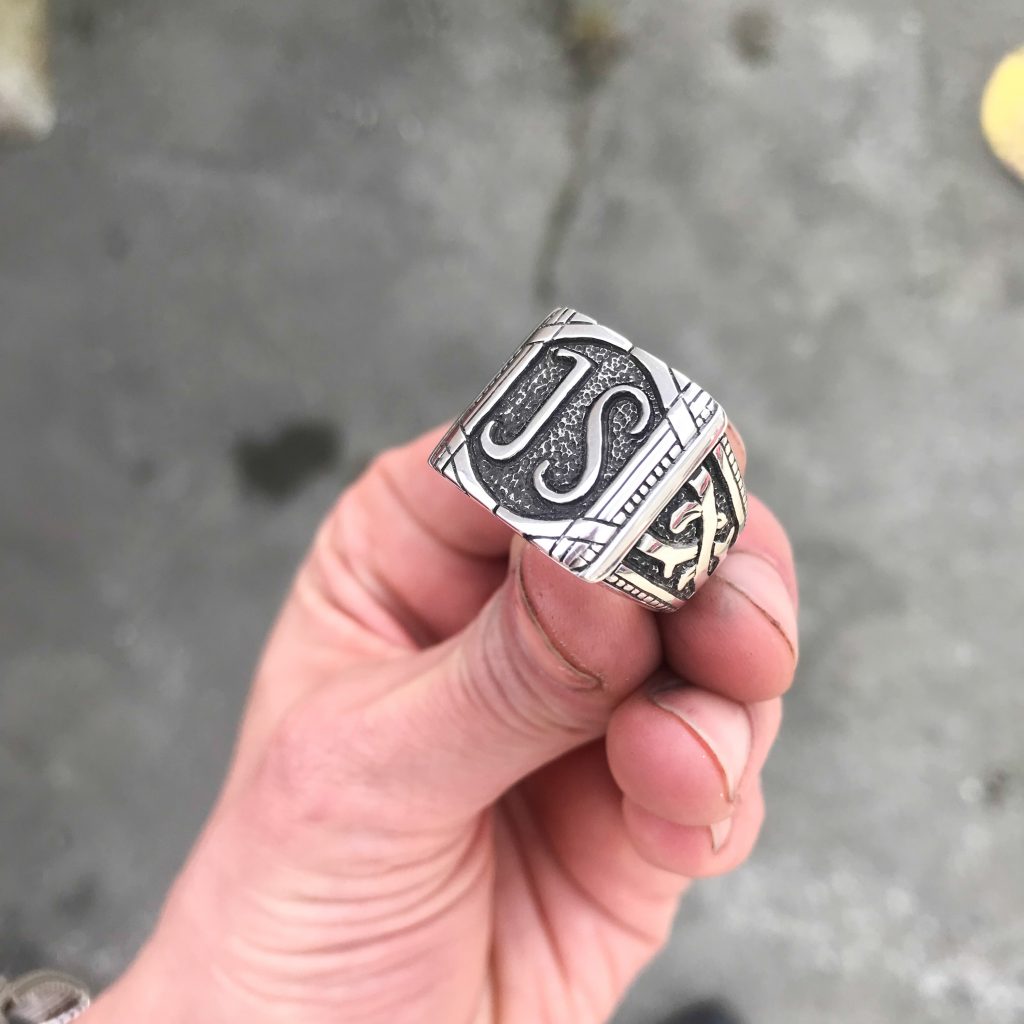 Sterling silver signet ring, 2019